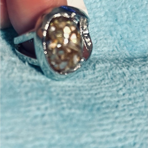 Brand New Agate W/Unique Setting New Women's Ring 6 with Gold and Silver Accents - Picture 5 of 10